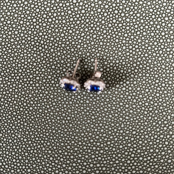 Qvc Cubic Zirconia, Sterling Silver Gemstone Stud Earrings - Picture 2 of 3